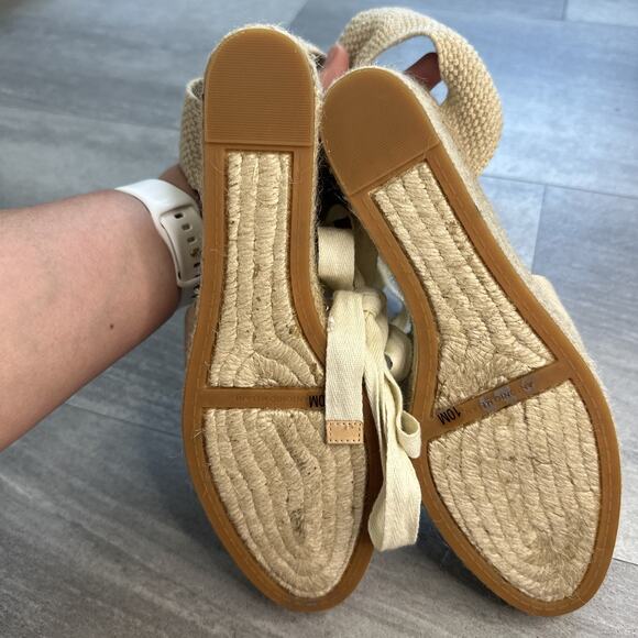 Antonio Melani Sandals Womens 10 M Platform Espadrille Beige Casual Wedge Heels - Picture 6 of 6